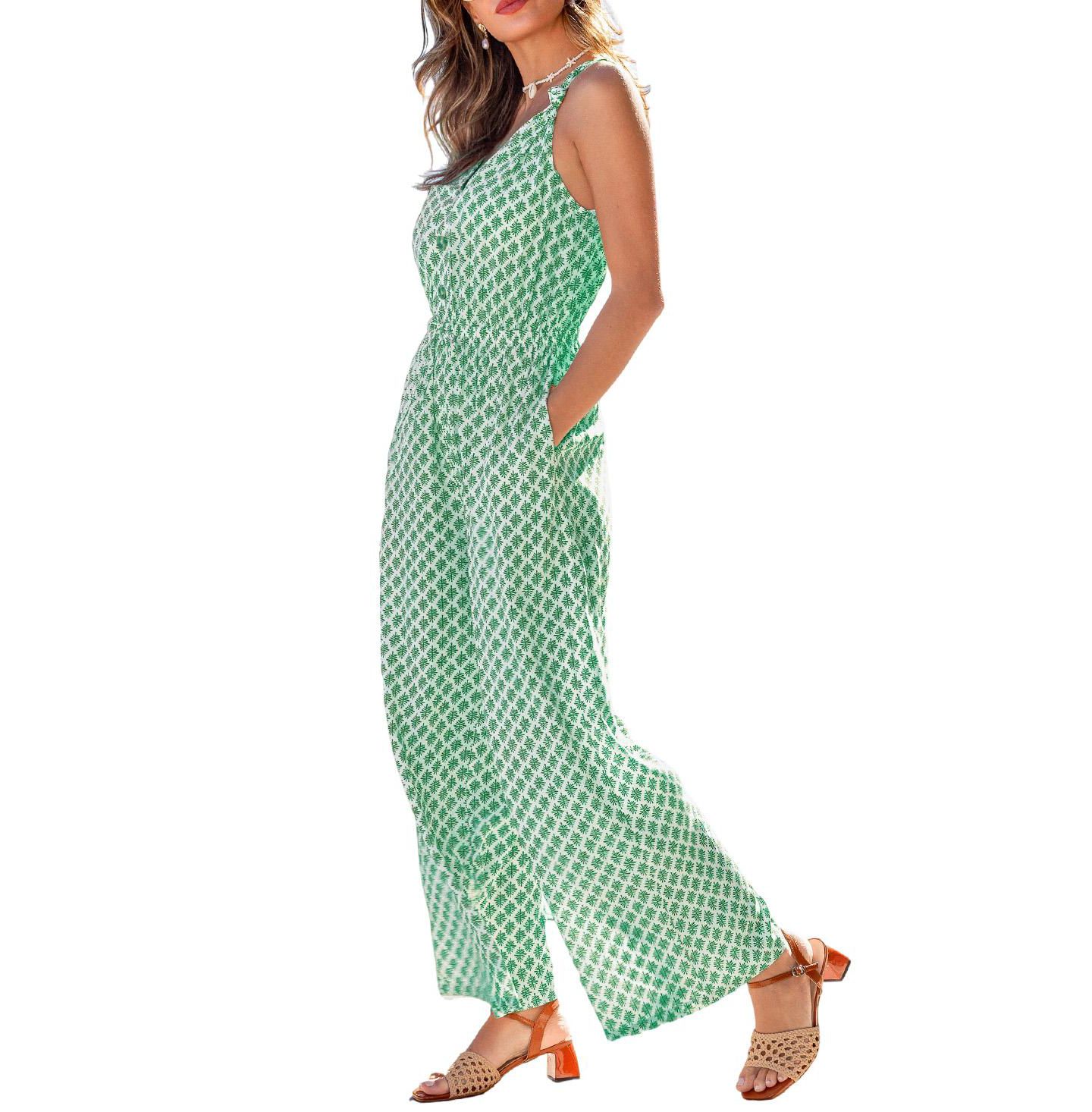 Женский комбинезон Cupshe Dana Point Ornate Jumpsuit, цвет: Зелёный — фото 2