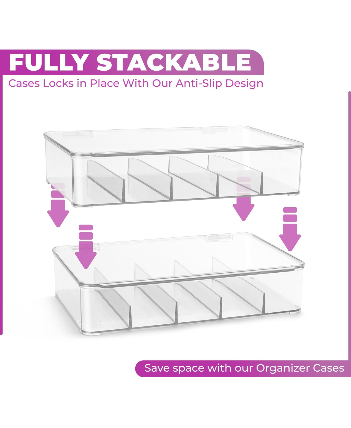 Sorbus Stackable Storage Case with Hinged Lid