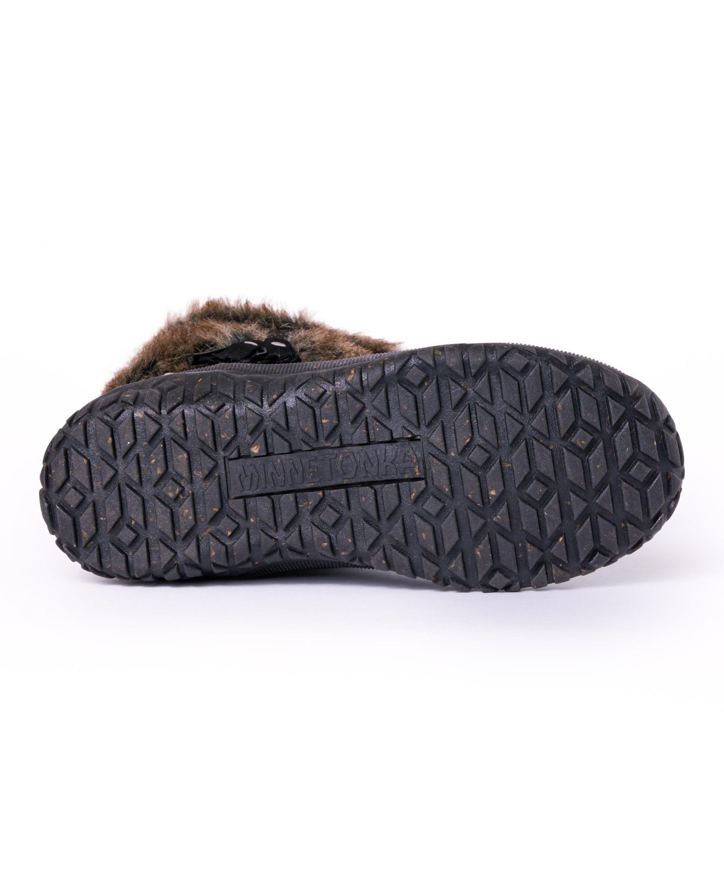 Женские замшевые зимние ботинки Minnetonka Everett 2 с искусственным мехом, цвет: Чёрный — фото 6