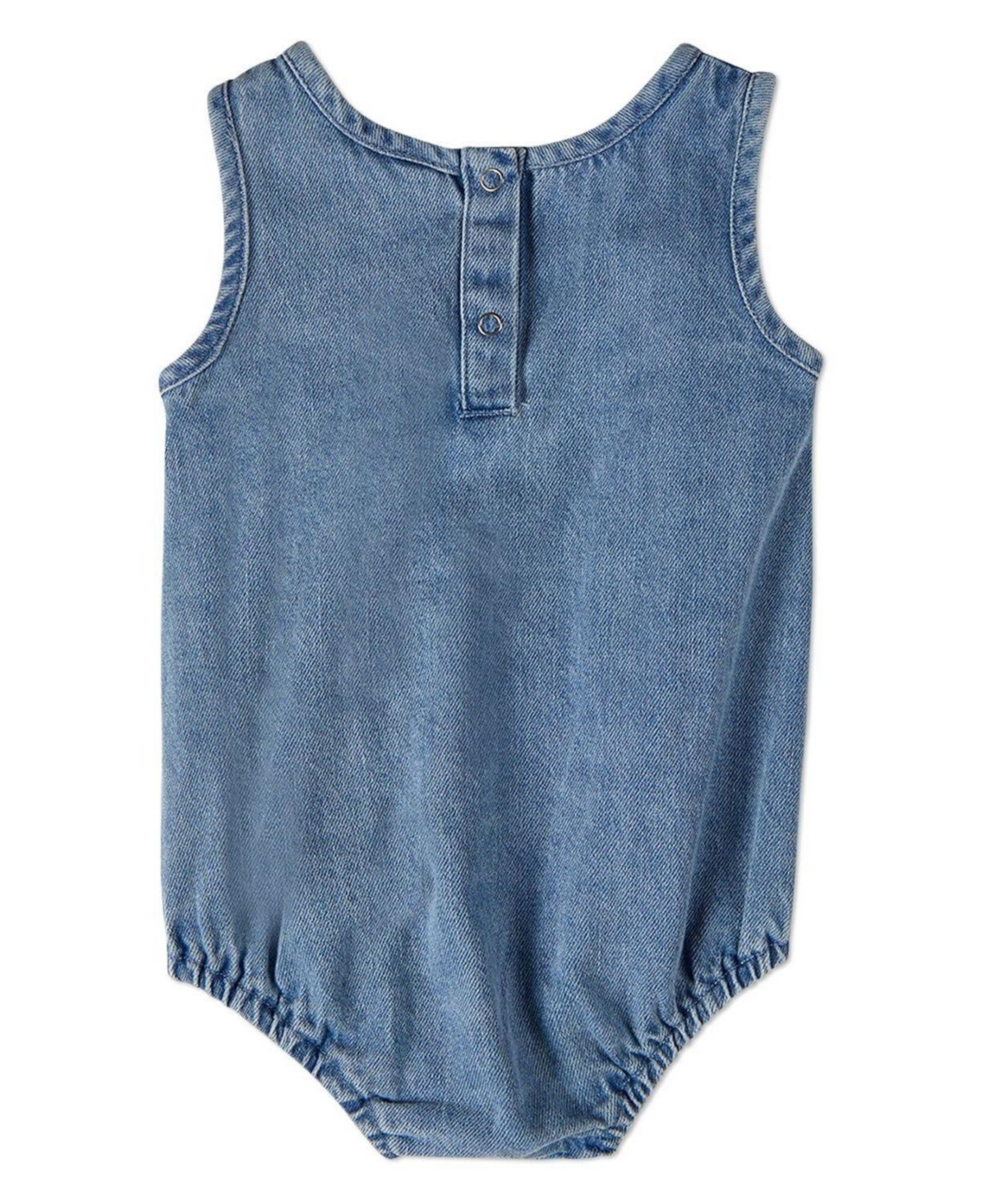 MeMoi Baby Girls "Petit Amour" 100 percentage Cotton Denim Romper
