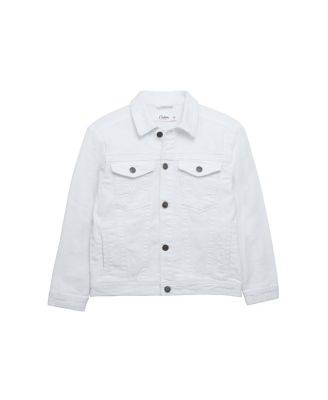 Boys Saddle Stitch Color Denim Jacket With Flap Pocket