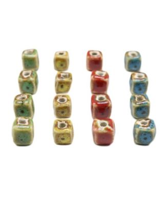 100Piece Set Ceramic Cube Beads for DIY Bracelet Necklace Jewelry Making