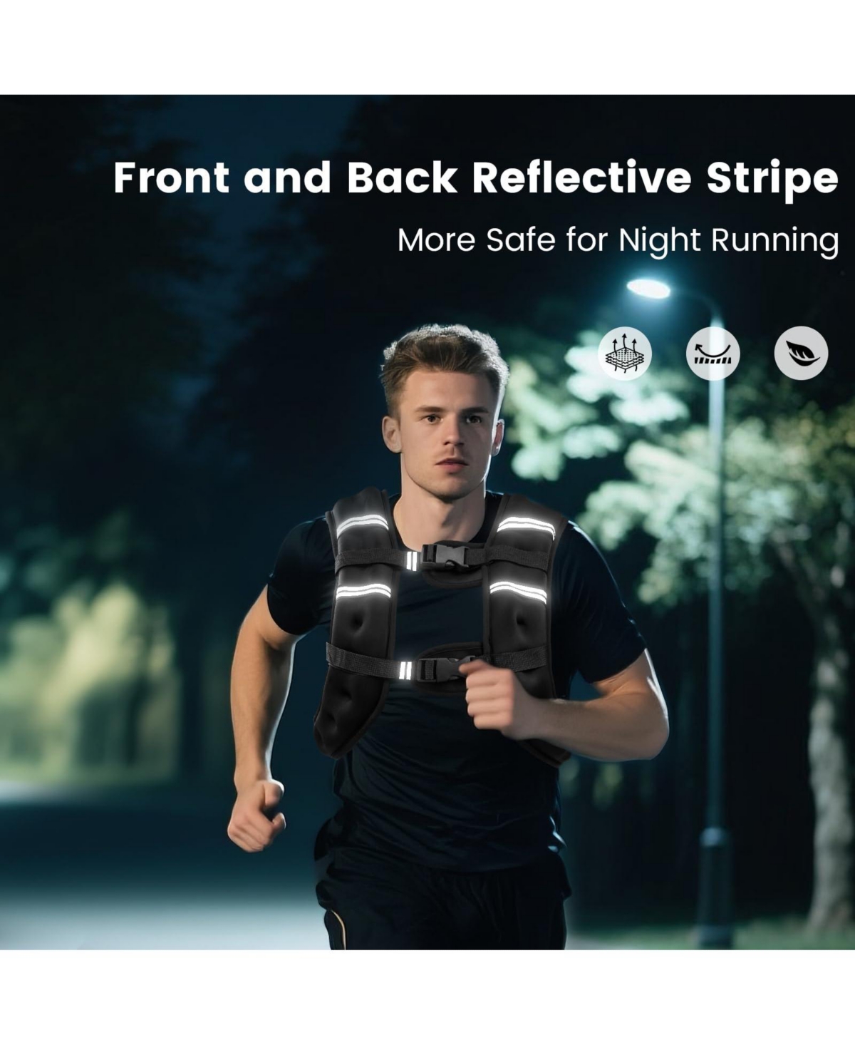 Aofar Weighted Vest Reflective Adjustable Strength Training Walk Run Jog