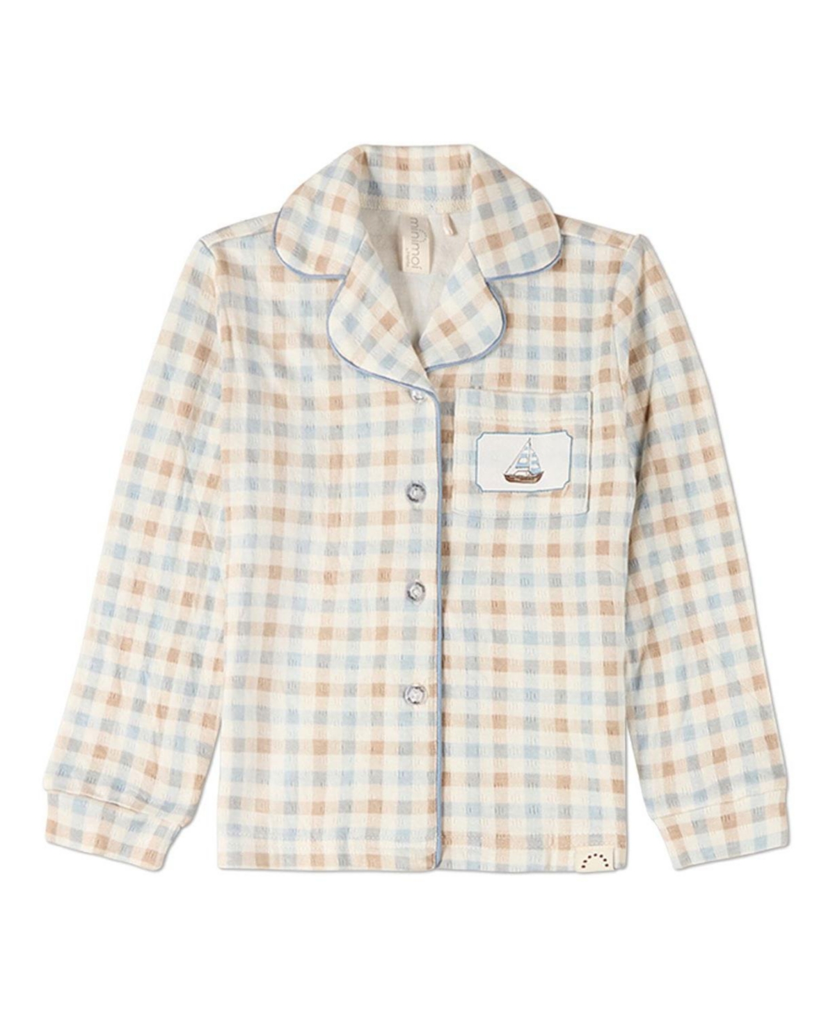 MeMoi Toddler Girls 2 Piece "Let Your Dreams Set Sail" Pointelle Plaid Lounge