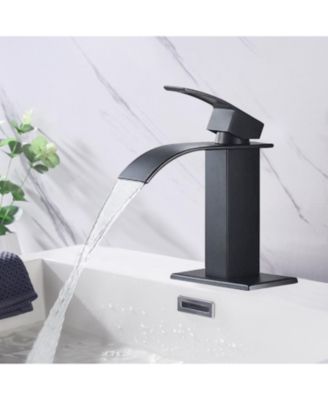 Waterfall Spout Bathroom Faucet,Single Handle Bathroom Vanity Sink Faucet