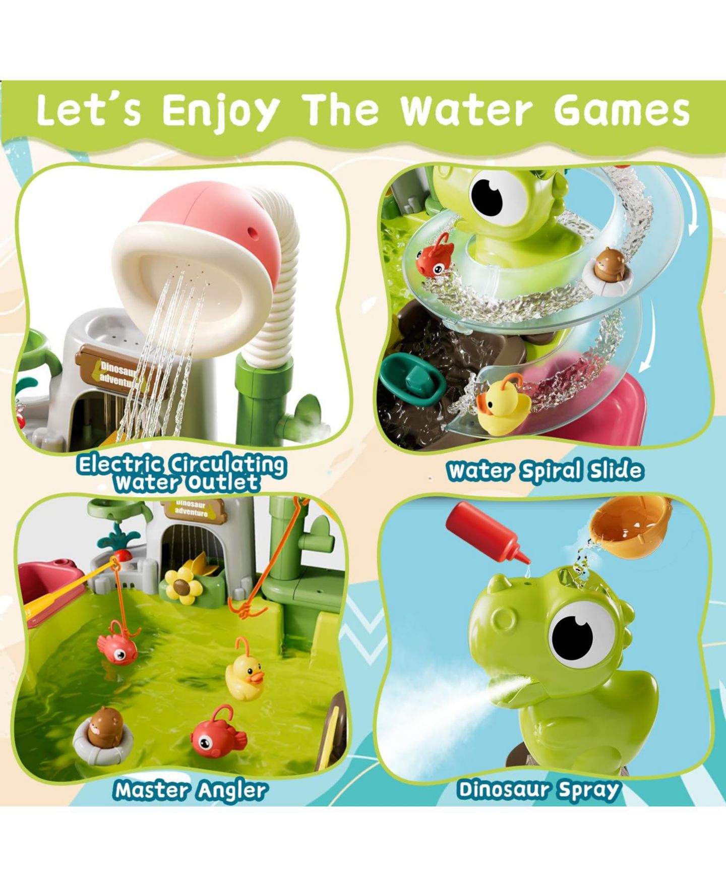 Детские игрушки GNUADZ Dinosaur 11-in-1 Electric Pump Water Table, Ages 5-7 — фото 2