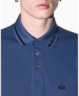 A|X Armani Exchange Men's Pique Tipping Wording Polo Shirt - Macy's