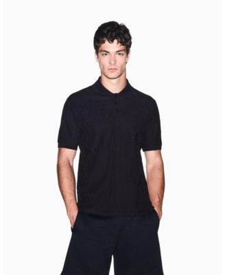 Men's Mercerized Jacquard Cotton All Over Logo Polo Shirt