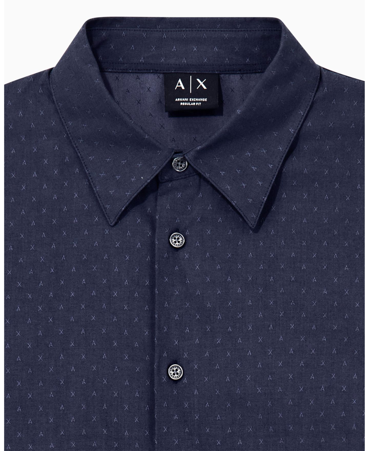 Мужская рубашка A|X Armani Exchange Cotton Jacquard Woven, цвет: Чёрный — фото 12