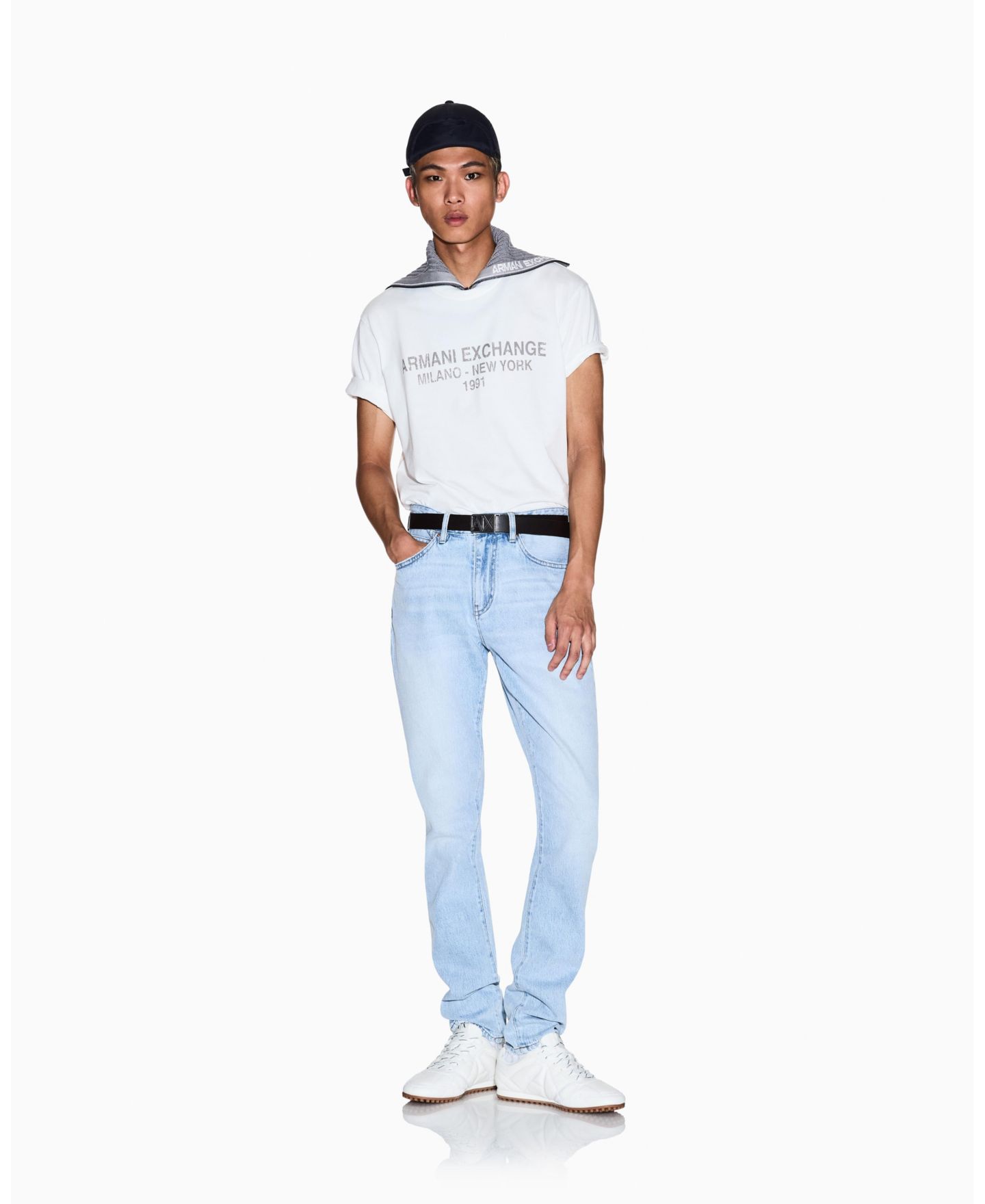 Мужские джинсы A|X Armani Exchange J14 Slim Stretch Denim Jeans, цвет: Светлый синий джинсовый — фото 3