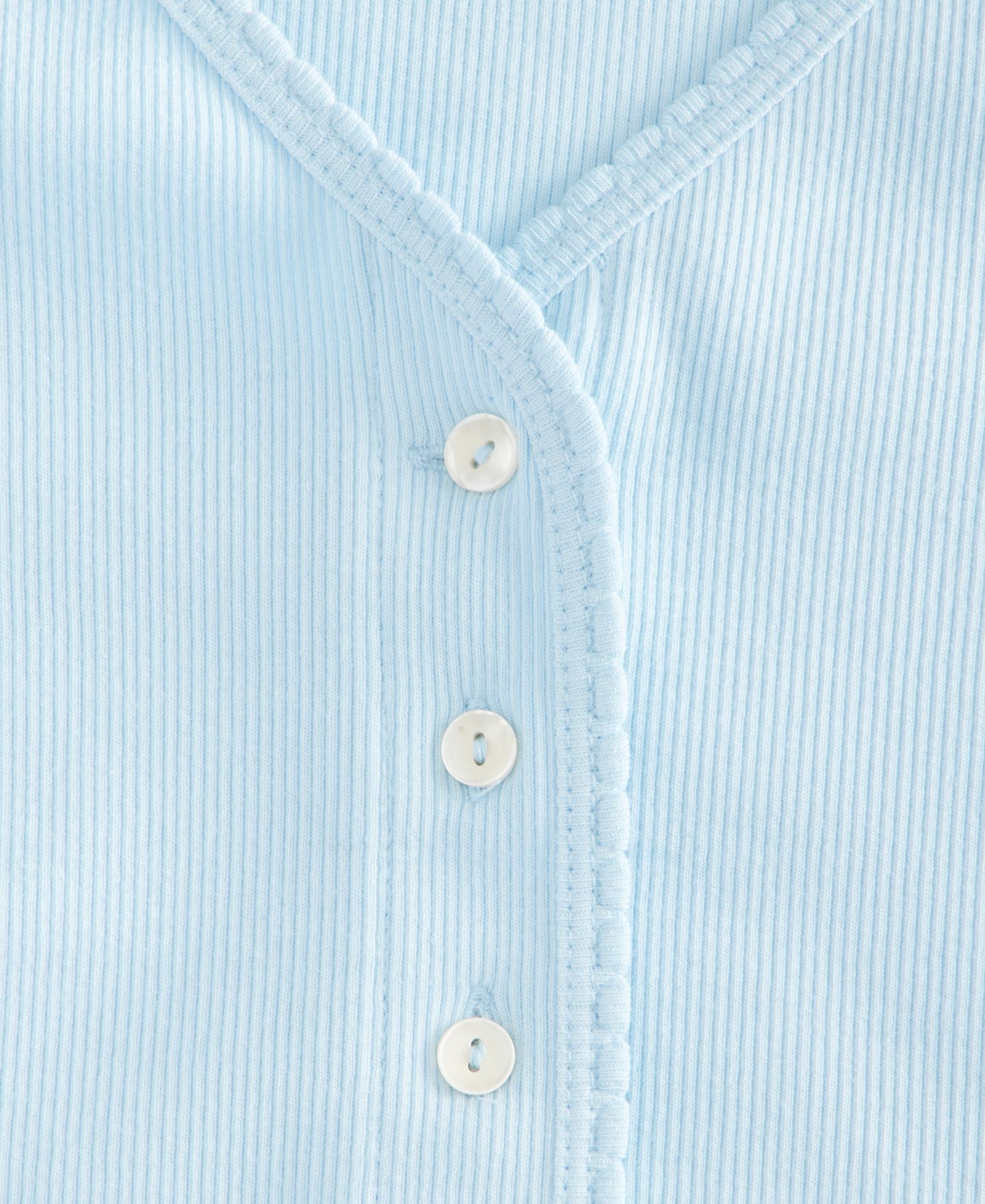 Женский топ On 34th Ruffle-Trim Button-Front Short-Sleeve Ribbed Top, цвет: Синий — фото 5