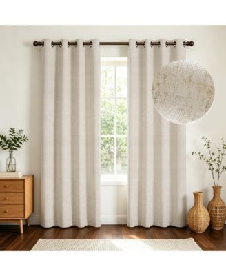 Linen Slub Blackout Grommet Pair (2 Panels), 52"x84"