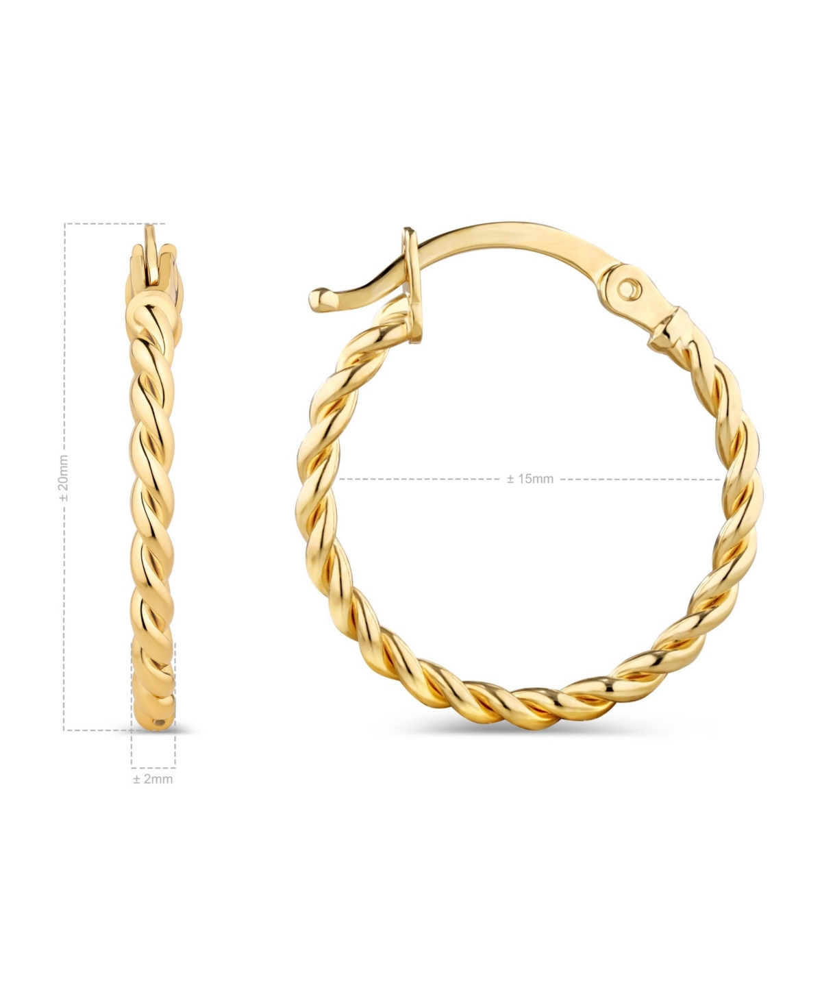 Devata Twisted Rope Hoop Earrings in 14K Gold
