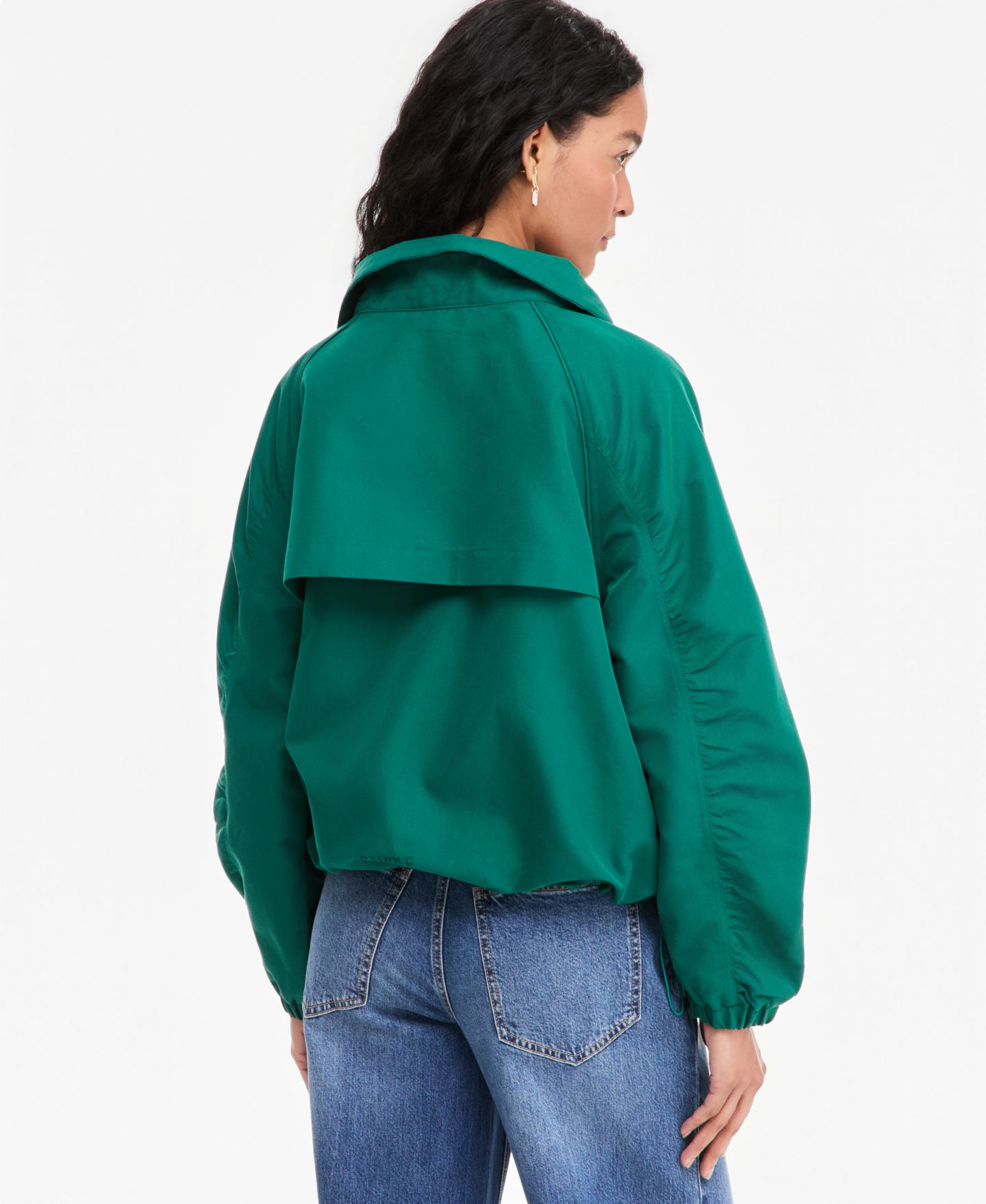 Женская куртка On 34th Funnel-neck Ruched-Sleeve Bubble Hem, цвет: Тёмно-зелёный — фото 3