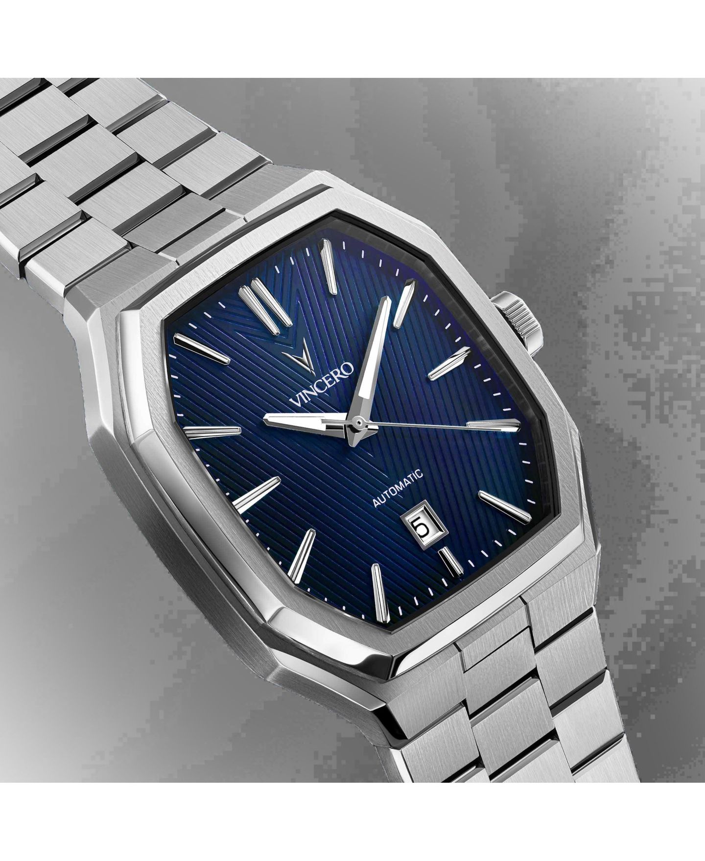 Мужские часы Vincero Inception Automatic Watch 38mm Stainless Steel, цвет: Синий — фото 2