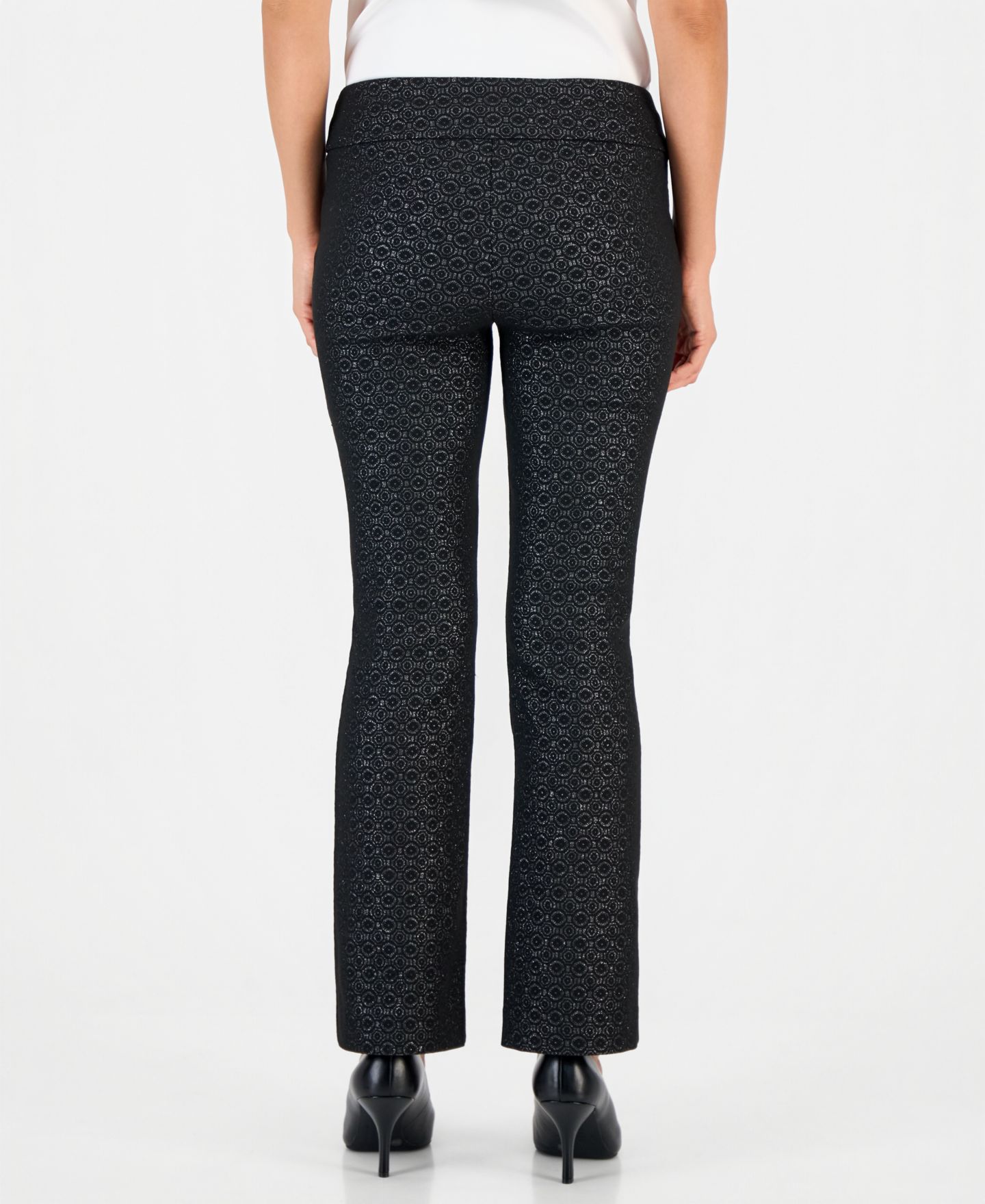 Женские брюки I.N.C. International Concepts Petite Jacquard Pull-On Bootcut, цвет: Серый — фото 3