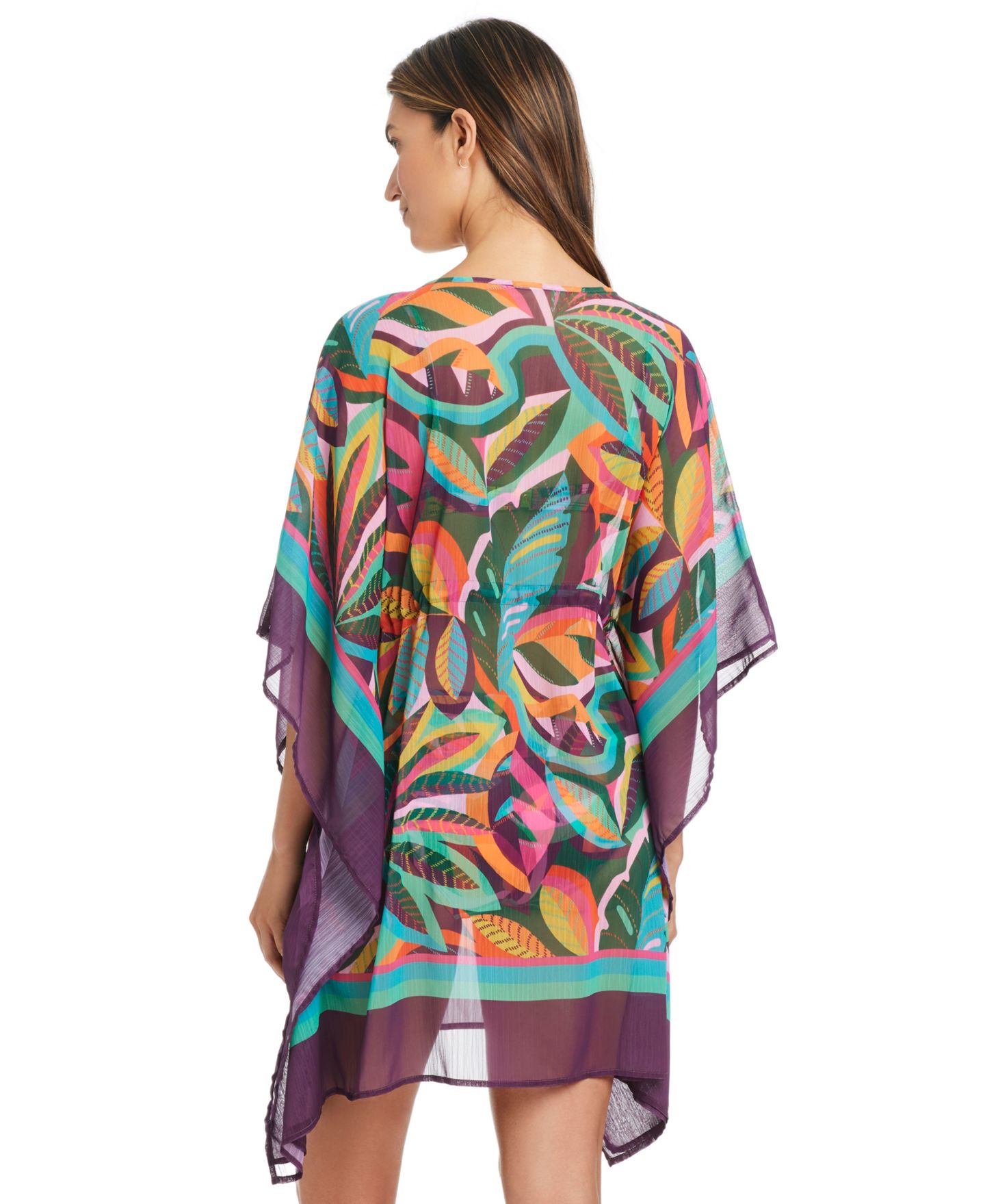 Купальник Caftan, V-образный вырез, шифон — Bleu by Rod Beattie, цвет: Зелёный разноцветный — фото 2
