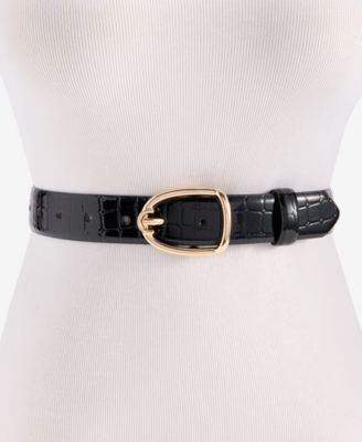 Sculpted Croco-Embossed Belt