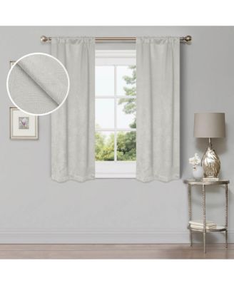 Wave Geometric Washable Room Darkening Blackout Curtains, Set of 2