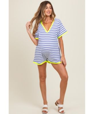 Women's Waffle Knit V-Neck Short Sleeve Romper