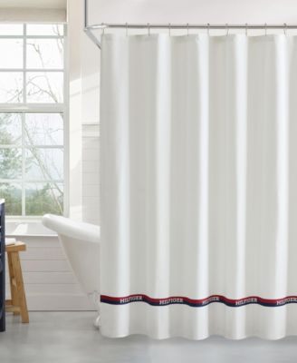 TH Logo Stripe Printed Shower Curtain, 72" x 72"