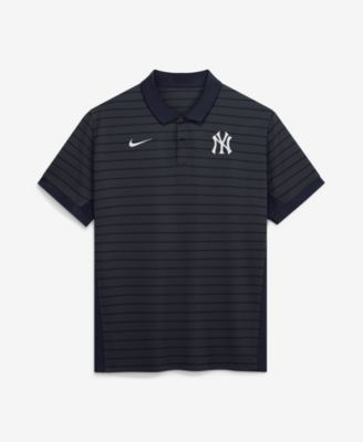 Men's Navy New York Yankees Authentic Collection Striped Victory Dri-FIT Polo Shirt