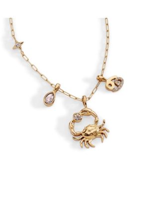 Cancer Zodiac Charm Cluster Necklace