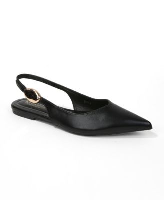 Women's Reed Slingback Flats with Gold-Tone Accent