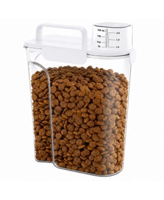 Airtight Pet Food Storage Container with Handle and Measuring Cup for Dogs Cats Birds
