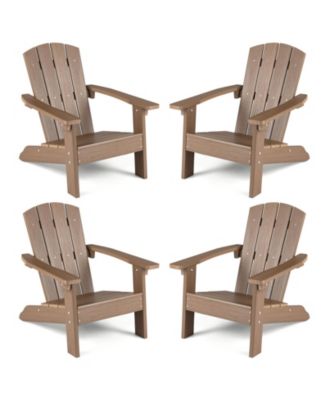 4 Piece Kid's Adirondack Chair All-Weather HIPS Toddler Lawn Chair w/ Ergonomic Design