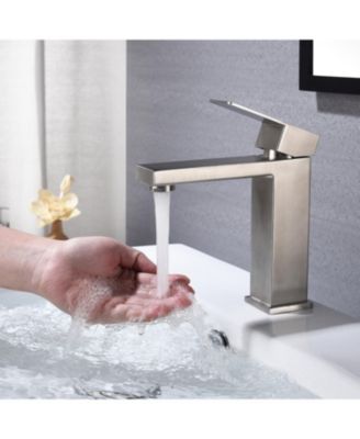 Waterfall Spout Bathroom Faucet,Single Handle Bathroom Vanity Sink Faucet
