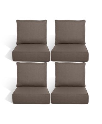 Outdoor Chair Cushions Set of 4, Patio Furniture Cushions - Removable Cover, Water-Repellent, Replacement for Deep Seat Sofa