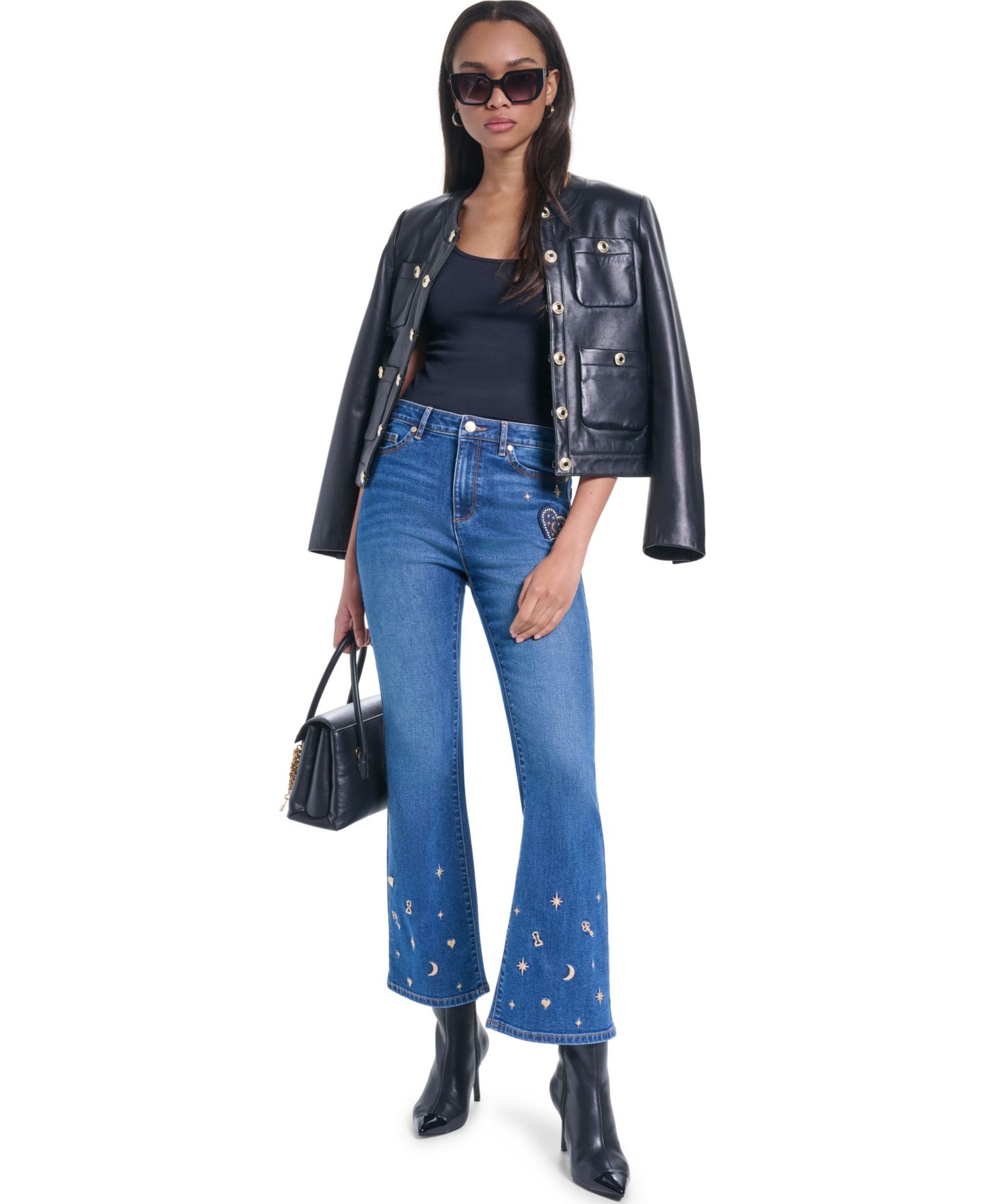 Женские брюки KARL LAGERFELD PARIS Petite Mid-Rise Charm Detail, цвет: Кобальтовый синий — фото 7