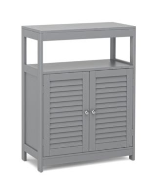 Bathroom Floor Cabinet with Double Shutter Doors, 31-in H