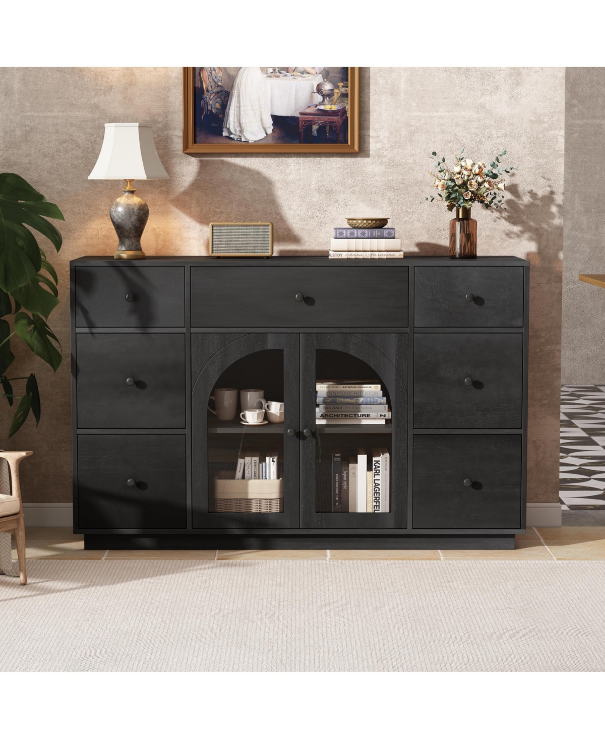 Storage Cabinet with 2 doors and 7 drawers