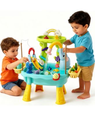 Kids Water Table Electric Pump Faucet Play Food Fishing Kitchen Sinks Toy