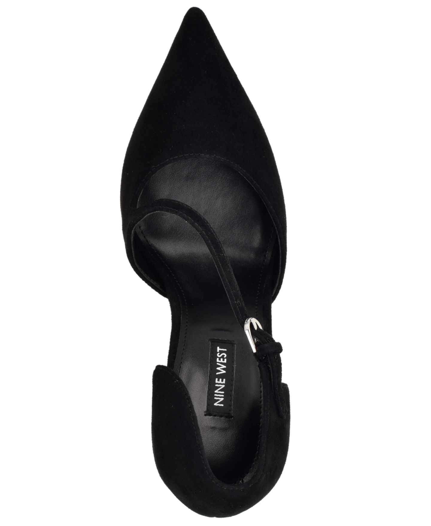 Женские туфли Nine West Candela Asymetrical Strap Dress Pumps, цвет: Чёрный замшевый — фото 4