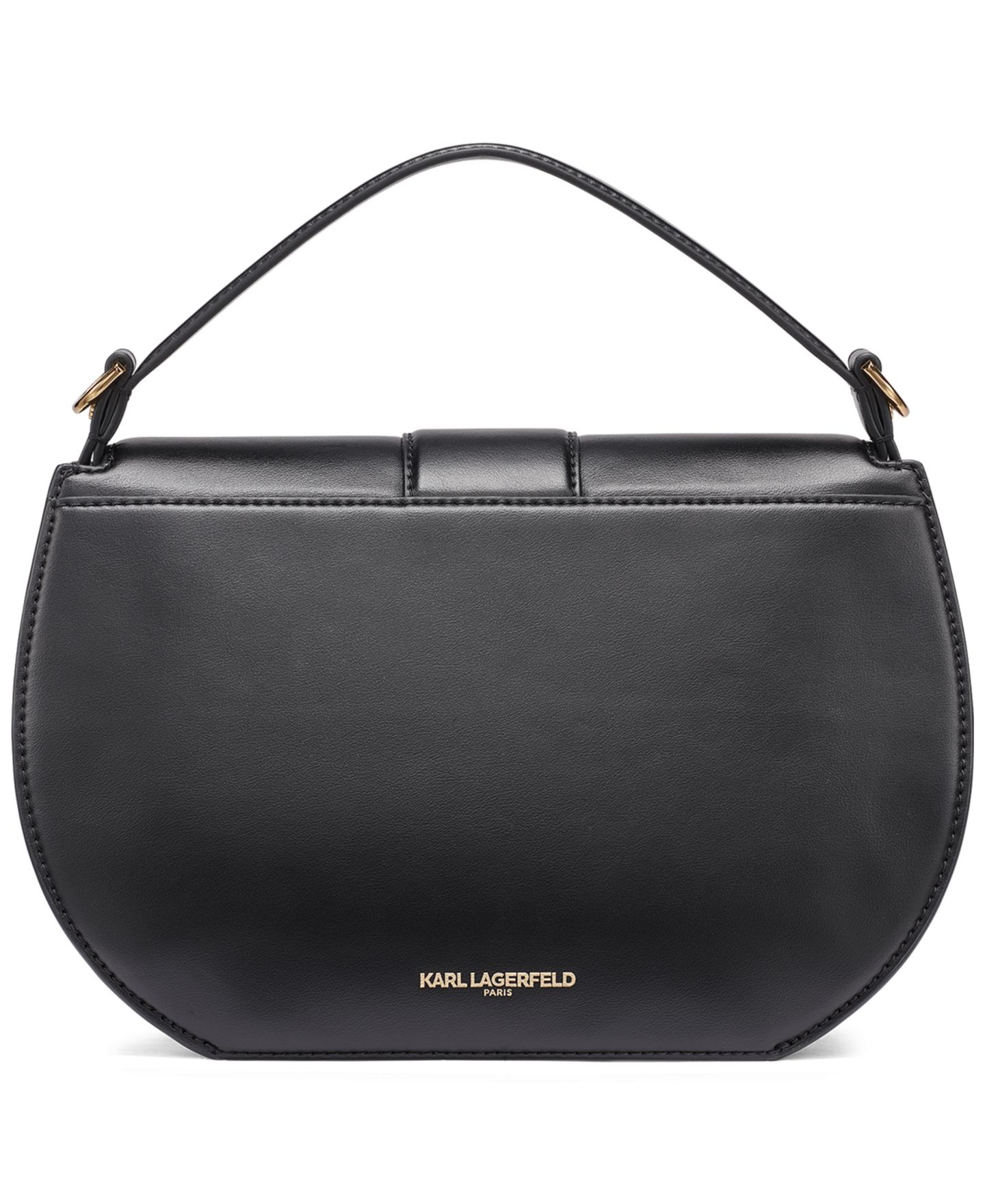 Женская сумка KARL LAGERFELD PARIS Jocelina Leather Small Shoulder Handbag, цвет: Чёрный / Золотой — фото 2