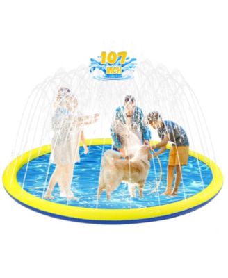 107" Splash Pad Sprinkler Kids Dog Pool Outdoor Water Play Yard