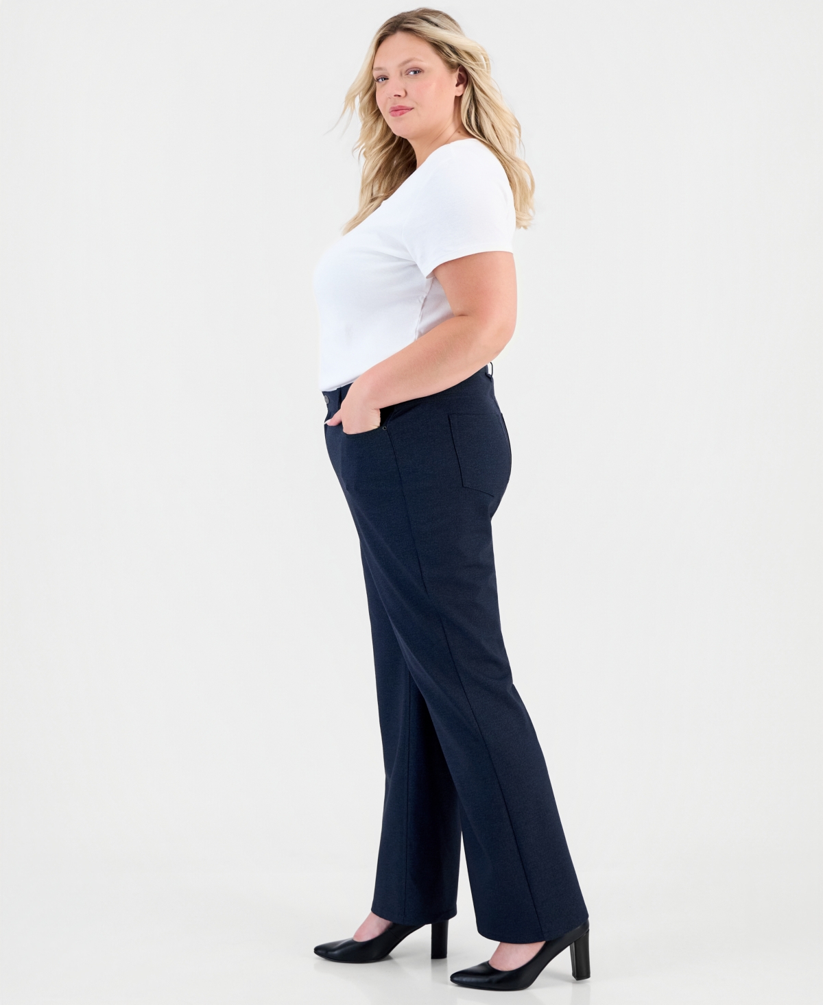 Jones New York Plus Size Ff Lexington Bootleg High-Waisted Jeans