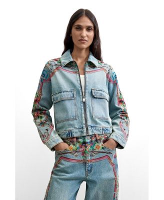 Women's Embroidered denim jacket cotton