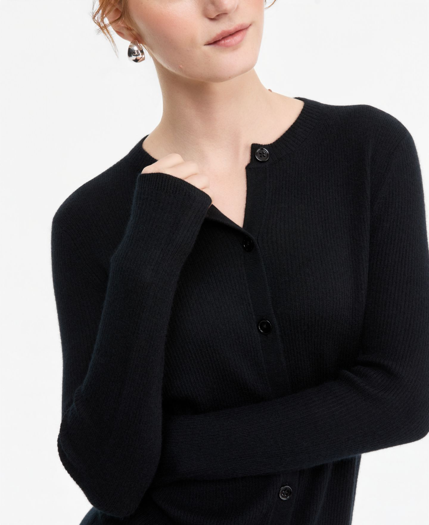 Женский кардиган Charter Club 100% Cashmere Featherweight Long-Sleeve Cardigan, цвет: Чёрный — фото 3
