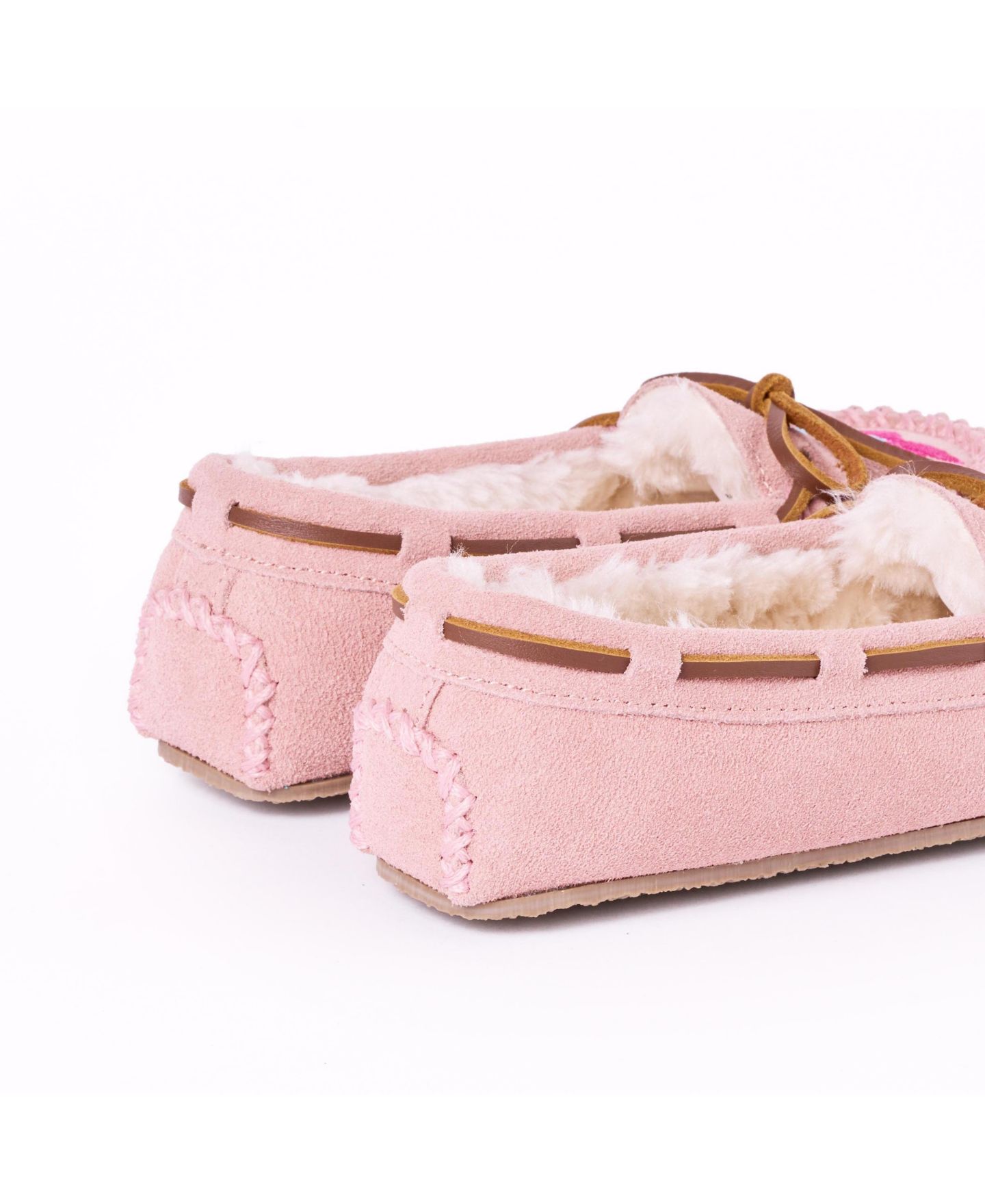 Детские замшевые тапочки Minnetonka Cassie «русалка», цвет: Пудровый — фото 5
