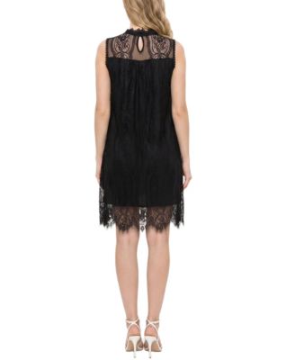macy's black lace dress Celebrations by Sydney's Closet Women's Little Party with Cap Sleeve Graceful Lace always feels polished and appropriate Black And Nude Lace Dress
