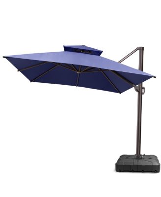 Outdoor Patio 10X13Feet Aluminum Double Top Cantilever Umbrella with Wheel Base