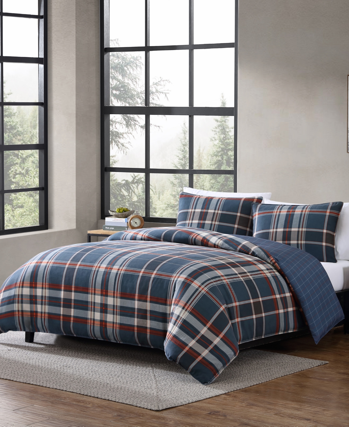 Eddie Bauer Shasta Lake Navy Comforter Set, Full/Queen
