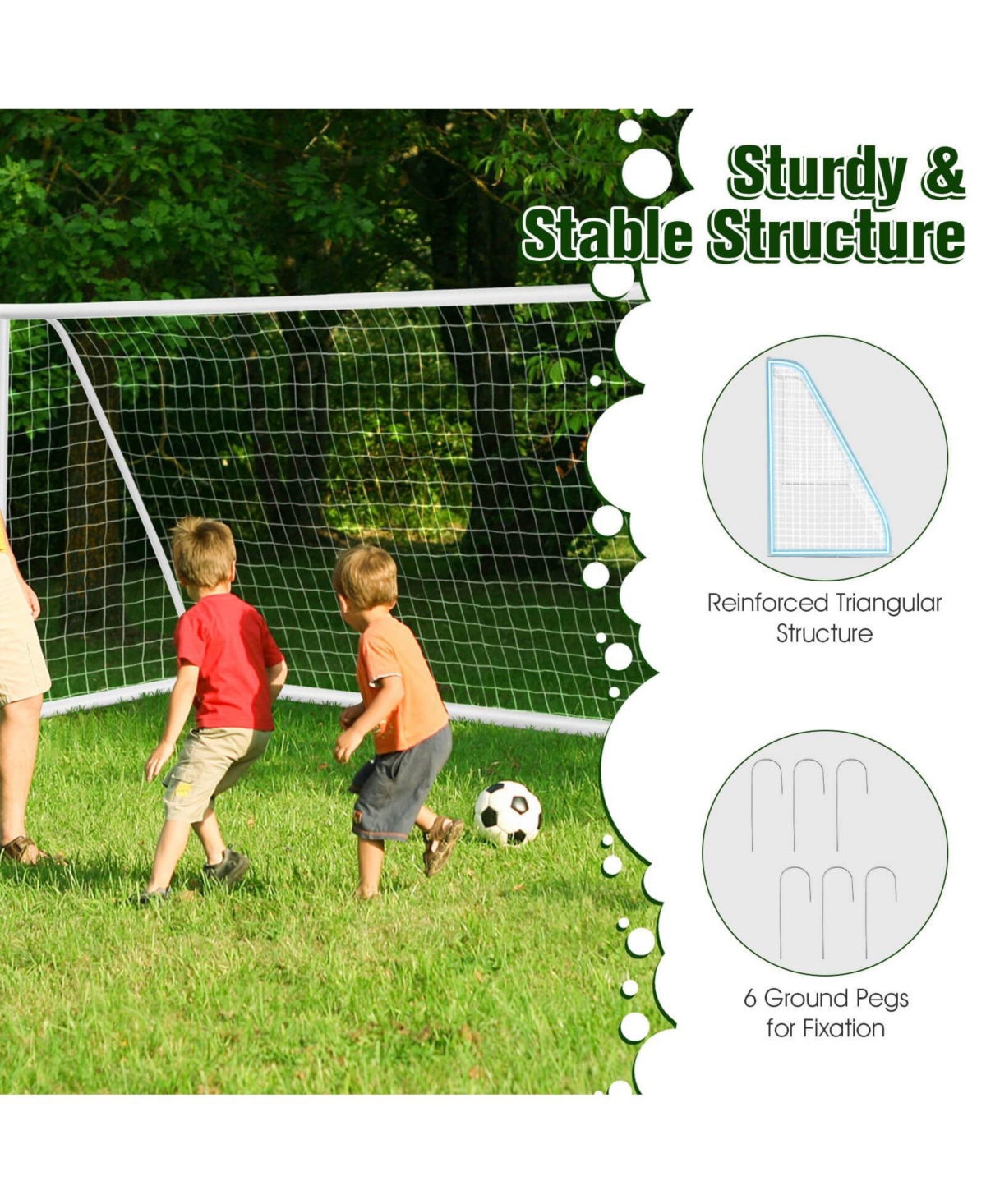 Mecale Backyard Soccer Goal with Pvc Frame and High-Strength Net
