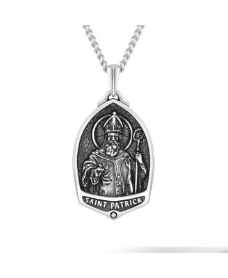 Men's St. Patrick Pendant - 21" Silver Chain