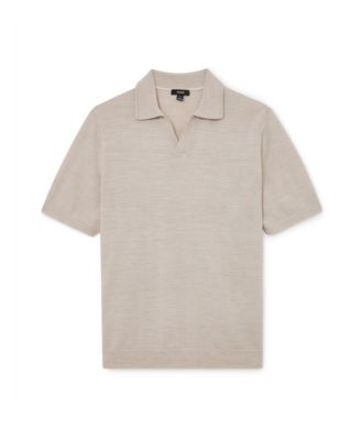 Men's Duchie Open Collar Merino Wool Polo Shirt