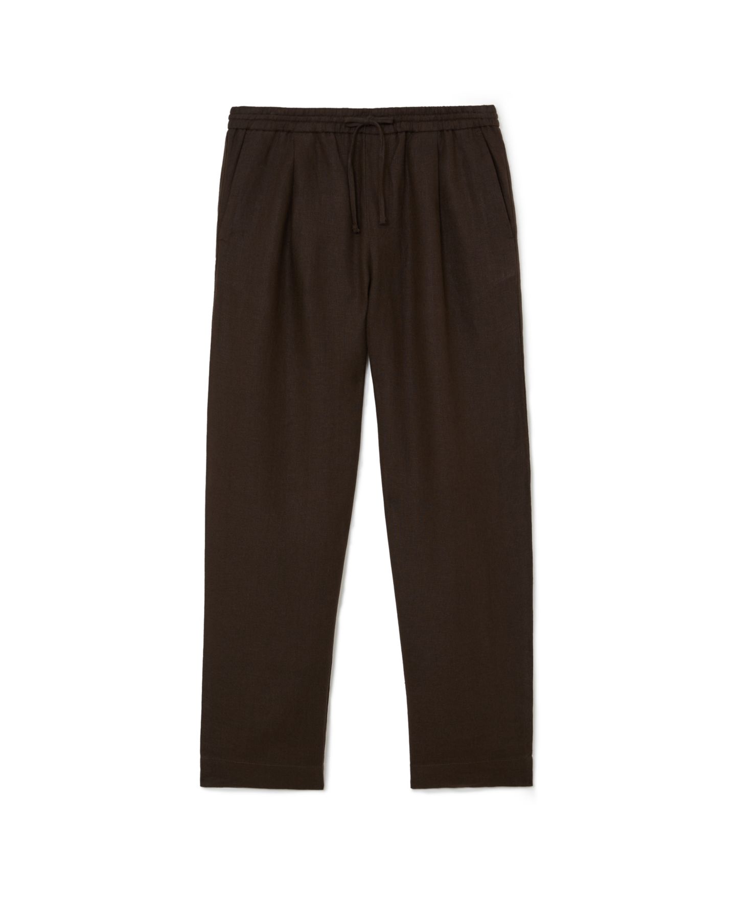 Мужские брюки REISS Barges Relaxed Linen Drawstring, цвет: Шоколадный коричневый — фото 3